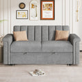 Convertible Soft Cushion Sofa Pull Bed ,For Two People To Sit On Gray Polyester