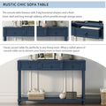 Console Table Sofa Table With Drawers For Entryway With Projecting Drawers And Long Shelf Antique Navy, Old Sku: Wf189574Aam Antique Navy Solid Wood Mdf