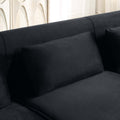 Velvet Sofa With Pillows And Gold Finish Metal Leg For Living Room Black Velvet