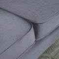 Velvet Sofa With Pillows And Gold Finish Metal Leg For Living Room Grey Velvet