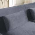 Velvet Sofa With Pillows And Gold Finish Metal Leg For Living Room Grey Velvet