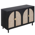 4 Door Cabinet, Suitable For Bedroom, Living Room, Study Black Mdf