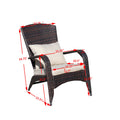 Patio Chair With Cushions Beige Cushion Brown Pe Rattan Iron Waterproof Fabric