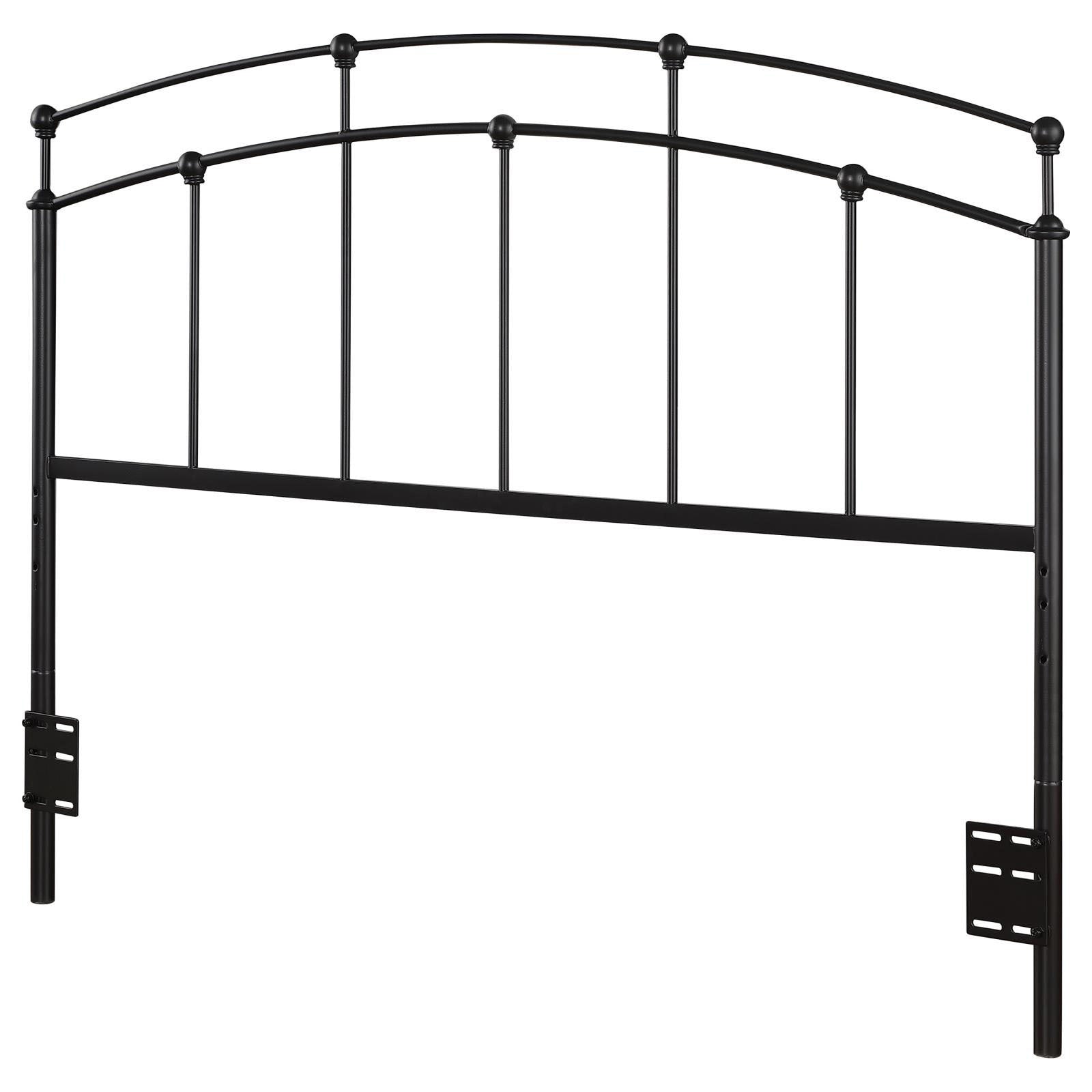 Black Metal Full Queen Headboard Black Bedroom Transitional Metal