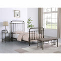 Dark Bronze Metal Spindle Twin Panel Bed Bronze Bedroom Traditional Metal