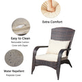 Patio Chair With Cushions Beige Cushion Brown Pe Rattan Iron Waterproof Fabric