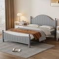 Traditional Concise Style Gray Solid Wood Platform Bed, No Need Box Spring, Full Gray Wood