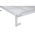 Queen Size Murphy Bed Wall Bed With Shelves And Led Lights,White White Solid Wood Mdf