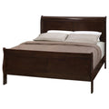 Cappuccino Queen Sleigh Bed Box Spring Required Queen Cappuccino Wood Brown Bedroom Traditional Rubberwood Panel Wood