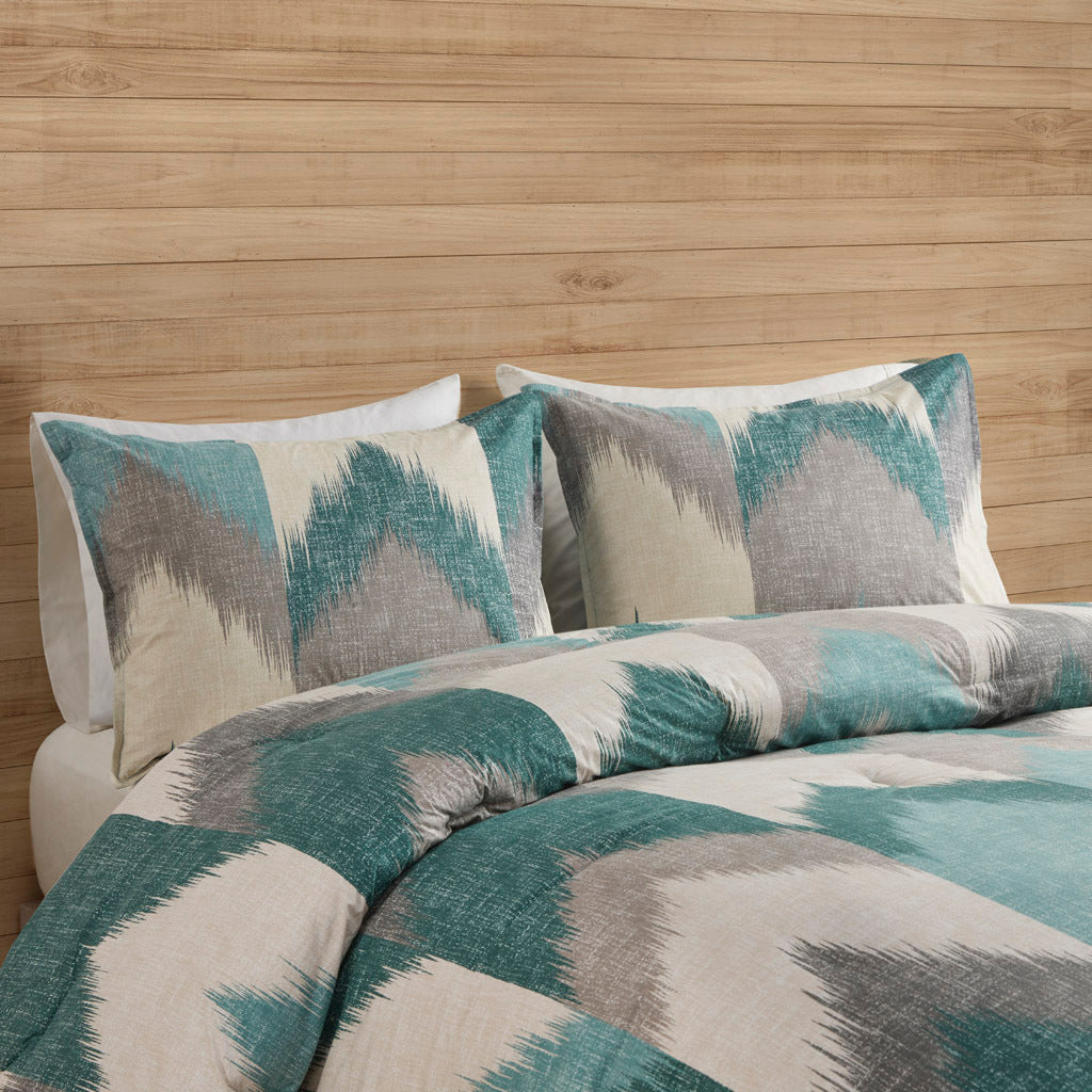 3 Piece Comforter Mini Set Aqua Polyester