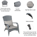 Patio Chair With Cushions Grey Cushion Grey Pe Rattan Iron Waterproof Fabric