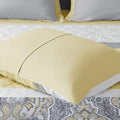 8 Piece Comforter Set Yellow Polyester