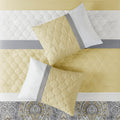 8 Piece Comforter Set Yellow Polyester