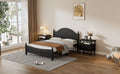 Traditional Concise Style Black Solid Wood Platform Bed, No Need Box Spring, Full Black Wood