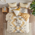 3 Piece Cotton Comforter Set Yellow Cotton