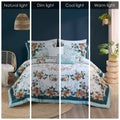 5 Piece Cotton Floral Comforter Set With Throw Pillows Teal Cotton