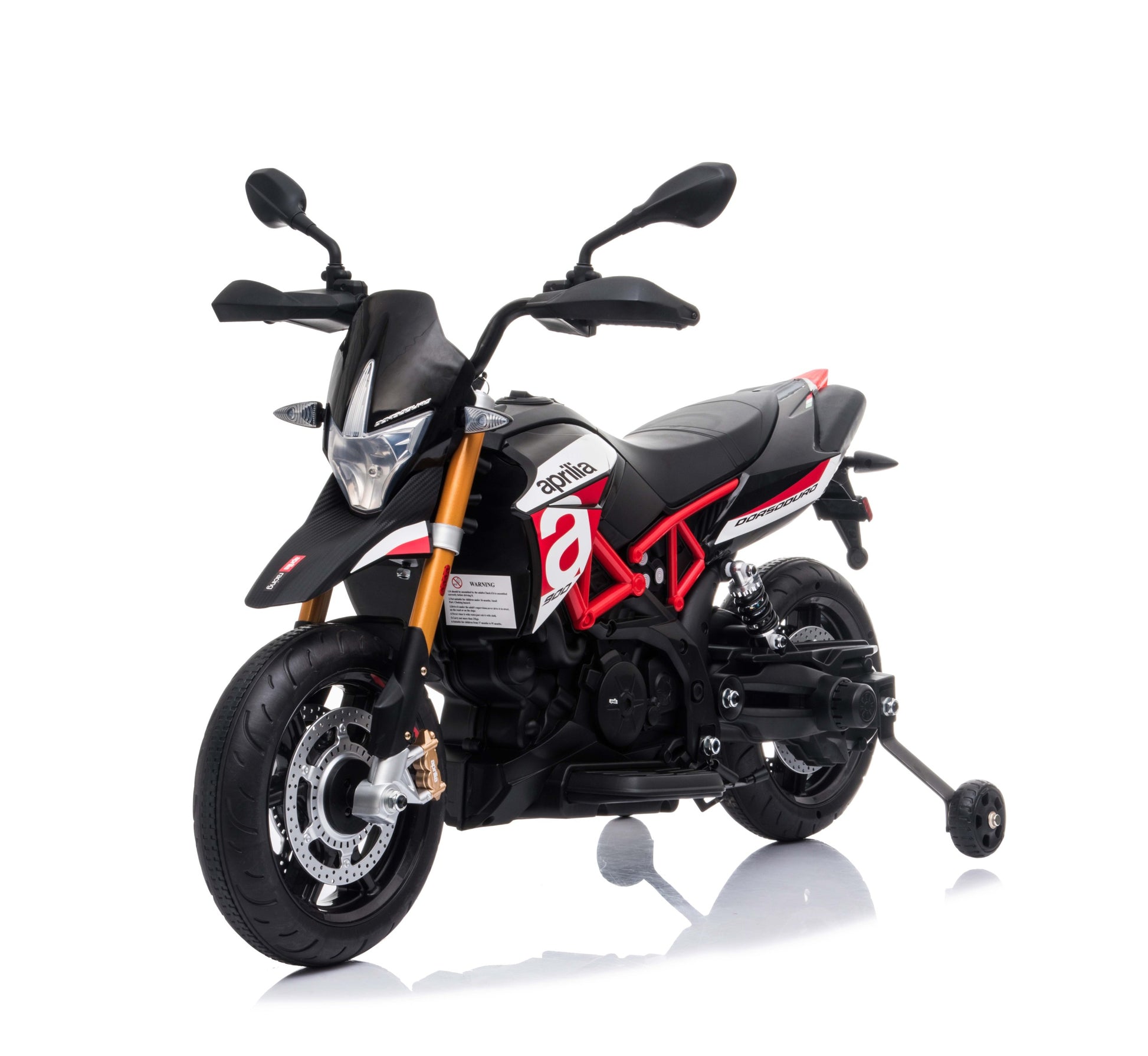 Red, Licensed Aprilia Electric Motorcycle, 12V Kids Motorcycle, Ride On Toy W Training Wheels, Spring Suspension, Led Lights, Sounds & Music, Mp3, Battery Powered Dirt Bike For Boys & Girls Red 50 99 Lbs Iron Plastic Iron Plastic Indoor & Outdoor Use