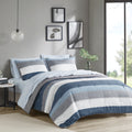 Comforter Set With Bed Sheets Blue Grey Polyester