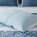 8 Piece Comforter Set Blue Polyester