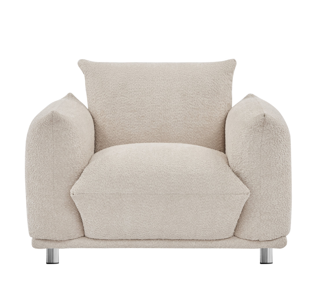 Sherpa Accent Chair Single Sofa 42"W Accent Chair For Bedroom Living Room Apartment, Camel Camel Foam Fabric