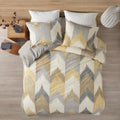 3 Piece Comforter Mini Set Yellow Polyester