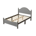 Traditional Concise Style Gray Solid Wood Platform Bed, No Need Box Spring, Full Gray Wood