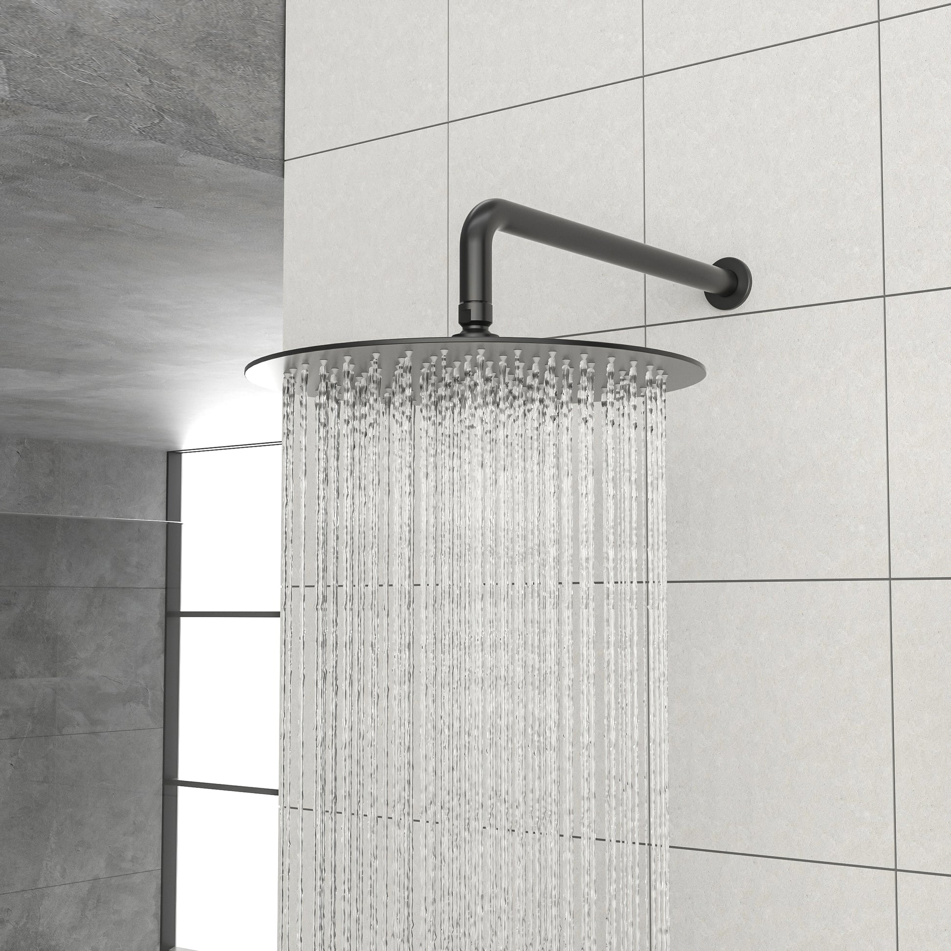 10" Rain Shower Head Systems, Dual Shower Heads, Matte Black,Wall Mounted Shower Matte Black Stainless Steel