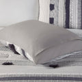 3 Piece Cotton Comforter Set Gray Navy Cotton