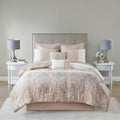 8 Piece Comforter Set Blush Polyester