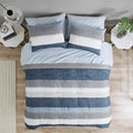 Comforter Set With Bed Sheets Blue Grey Polyester