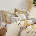 3 Piece Cotton Comforter Set Yellow Cotton