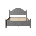 Traditional Concise Style Gray Solid Wood Platform Bed, No Need Box Spring, Full Gray Wood