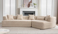 Modular Living Room Sofa Set, Modern Minimalist Style Sofa, Salon Upholstered Sleeper Sofa, 2 Pc Free Combination, Round Fiber Fabric, Anti Wrinkle Fabric, Brown Light Brown Polyester Primary Living Space Medium Soft Tight Back Flared Arms Fiber Foam