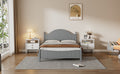 Traditional Concise Style Gray Solid Wood Platform Bed, No Need Box Spring, Full Gray Wood