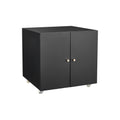 Office Furniture Copier Cabinet Black 2 Door Steel Copier Stand Mobile Pedestal File Printer Stand Mobile File Cabinets 1 2 Shelves Black Office Metal