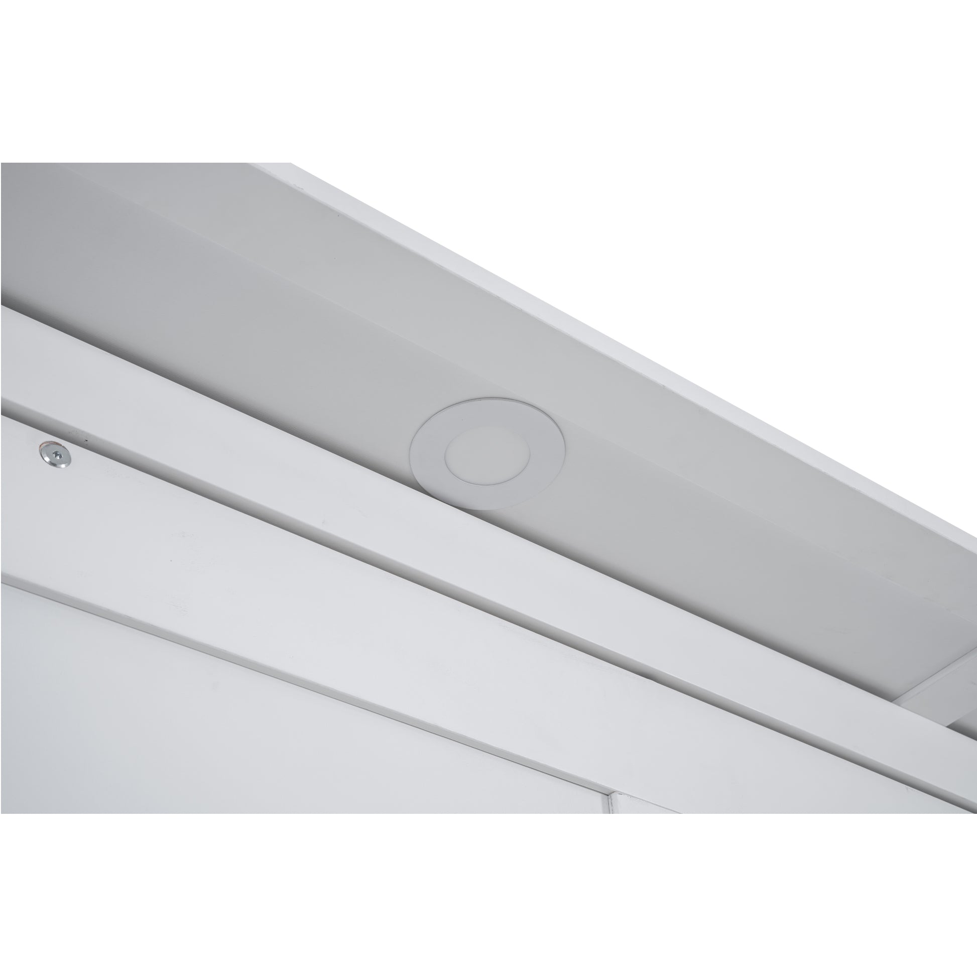 Queen Size Murphy Bed Wall Bed With Shelves And Led Lights,White White Solid Wood Mdf