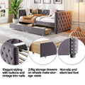 Sofa Bed With Drawers, Modern Velvet Upholstered Sofa Bed With Button Tufted Sofa Bed Frame With Double Drawers, Bedroom Living Room Furniture, Grey 83.47''X42.91''X30.71''' Box Spring Required Twin Gray Wood Bedroom American Traditional Eucalyptus Bed