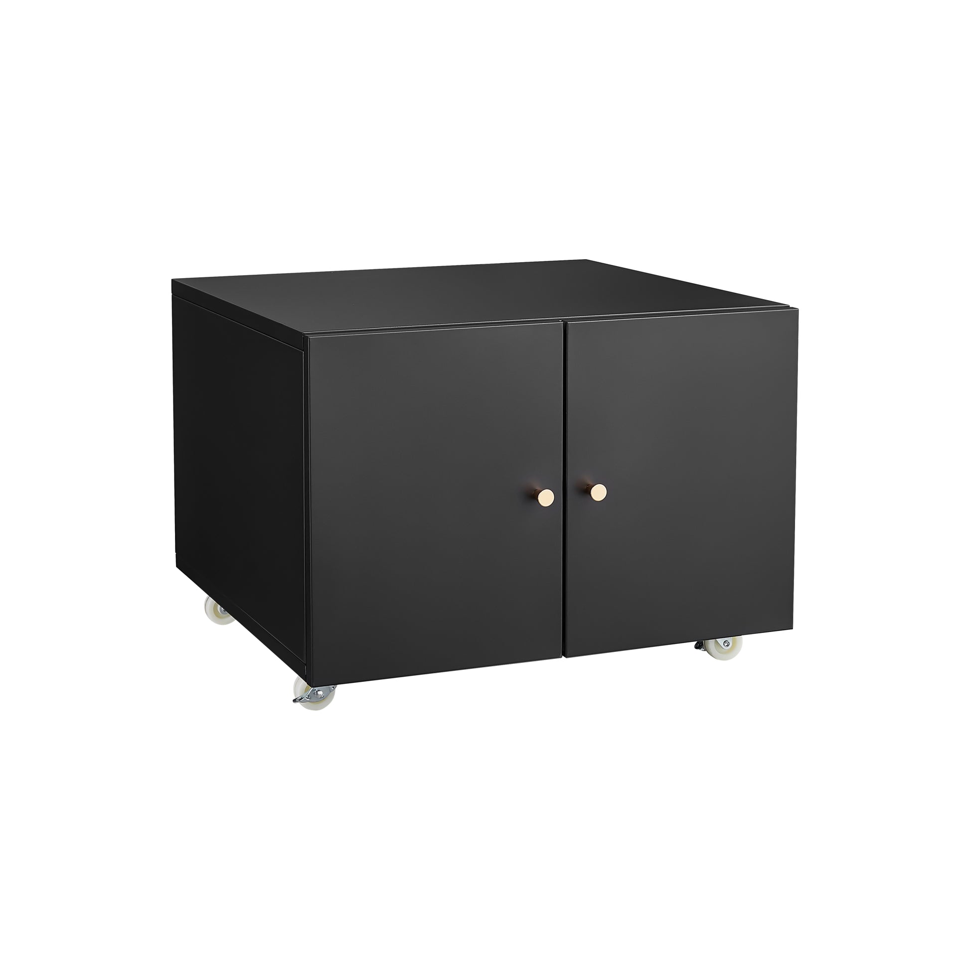 Office Furniture Copier Cabinet Black 2 Door Steel Copier Stand Mobile Pedestal File Printer Stand Mobile File Cabinets Black Office Mobile Steel