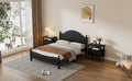 Traditional Concise Style Black Solid Wood Platform Bed, No Need Box Spring, Full Black Wood