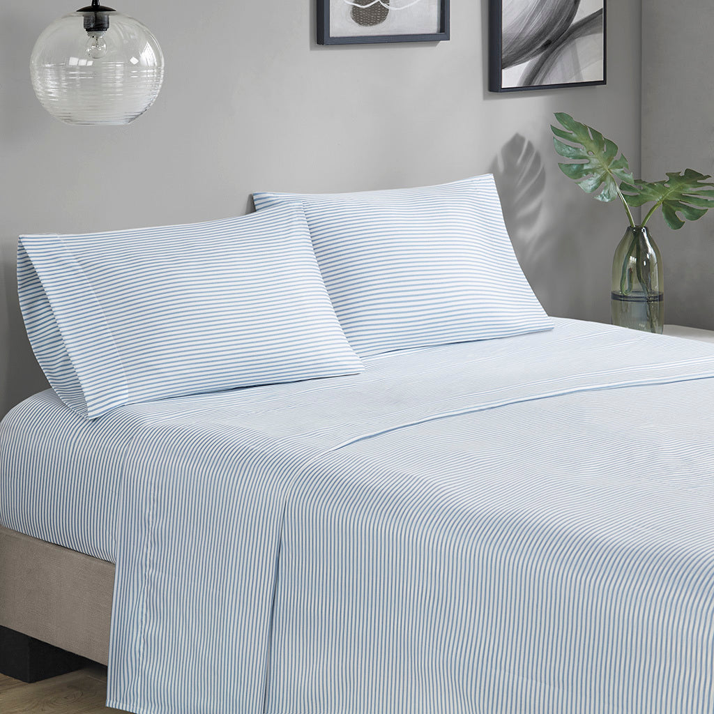 Comforter Set With Bed Sheets Blue Grey Polyester