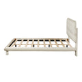 Full Size Velvet Platform Bed With Led Frame, Thick & Soft Fabric And Button Tufted Design Headboard, Beige Beige Velvet