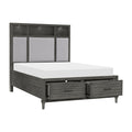 Gray Queen Platform Bed W Storage Drawers Upholstered Headboard Usb Ports Led Lights Bedroom Furniture Transitional Style Box Spring Not Required Queen Gray Wood Gray Bedroom Transitional Storage Included Wood