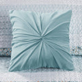 4 Piece Seersucker Quilt Set With Throw Pillow Aqua Polyester