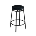 3 Drawer Long Dining Table Set With Power Outlets, Bar Kitchen Table Set With Circular Pu Stools, Easy Assemble, Brown Gray Table Black Stool Upholstered Chair Wood Black Metal Dining Table With Chair Mdf Metal