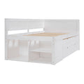 Twin Size Daybed With Drawers And Shelves, White White Solid Wood