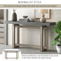 Contemporary Console Table With Wood Top, Extra Long Entryway Table For Entryway, Hallway, Living Room, Foyer, Corridor Gray Solid Wood Mdf