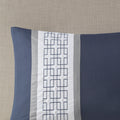 8 Piece Embroidered Comforter Set Navy Polyester