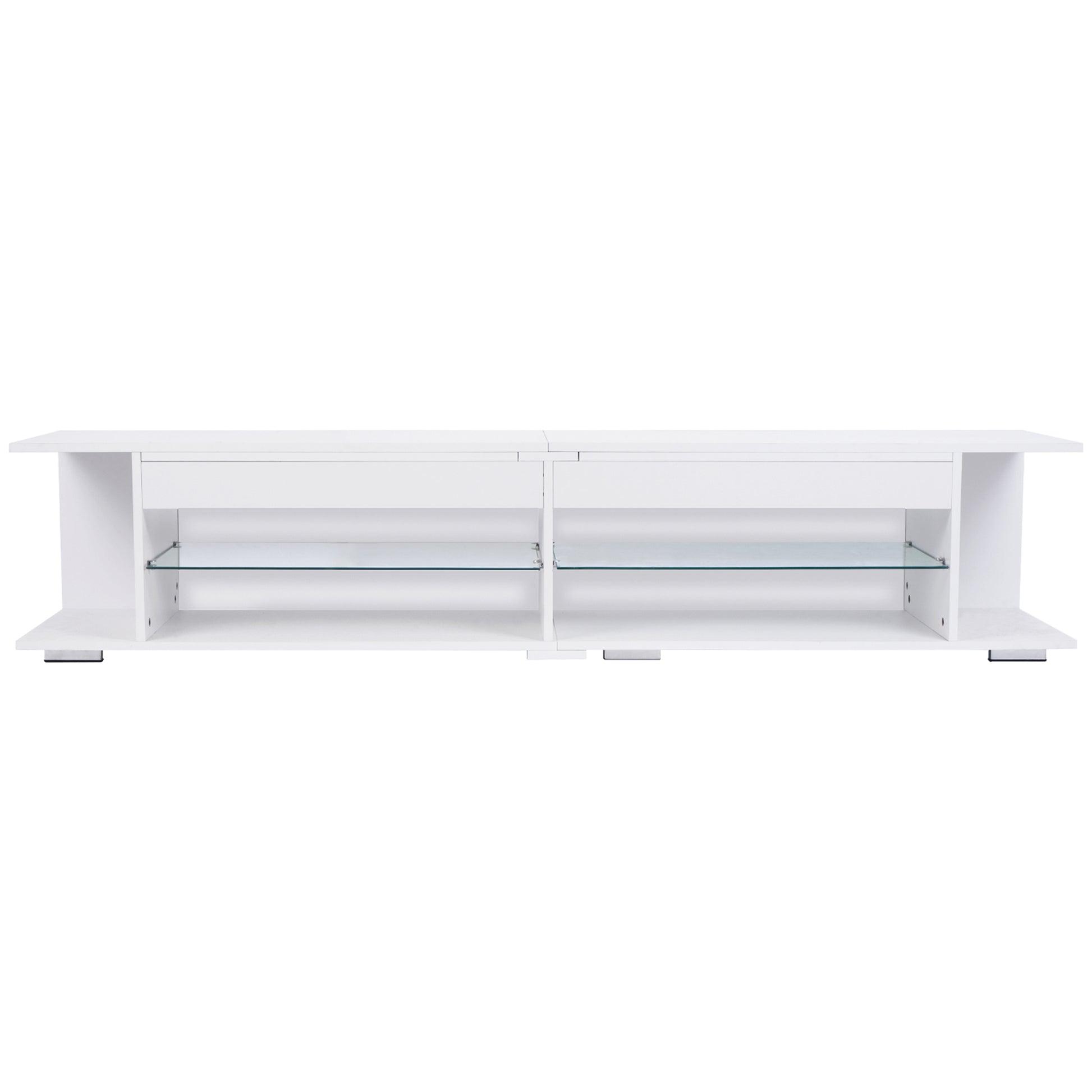 Led Tv Stand Modern Entertainment Center With Storage High Gloss Gaming Living Room Bedroom Tv Cabinet White Particle Board