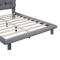 Full Size Velvet Platform Bed With Led Frame, Thick & Soft Fabric And Button Tufted Design Headboard, Gray Gray Velvet