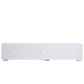 Modern Led Tv Stand Entertainment Center With Storage And Glass Shelves High Glossy Tv Cabinet Table For Living Room Bedroom White Particle Board